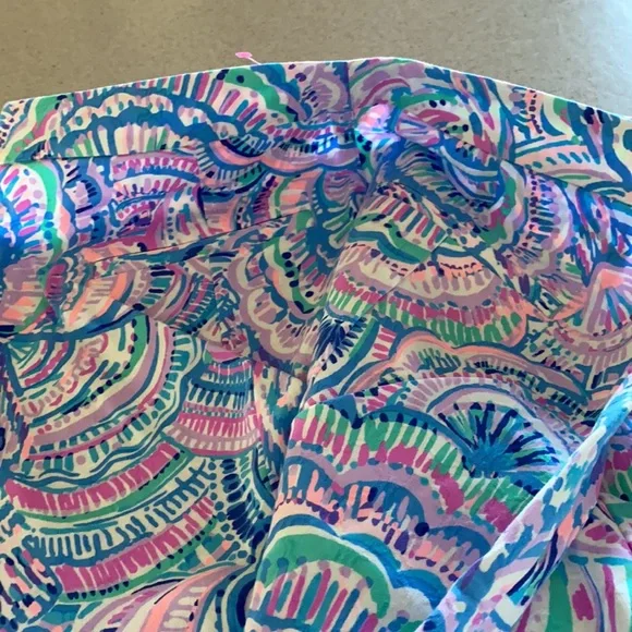 Lilly Pulitzer NWT Kelly Ankle Skinny Pants Happy as a Clam pattern size 12 - Picture 2 of 11